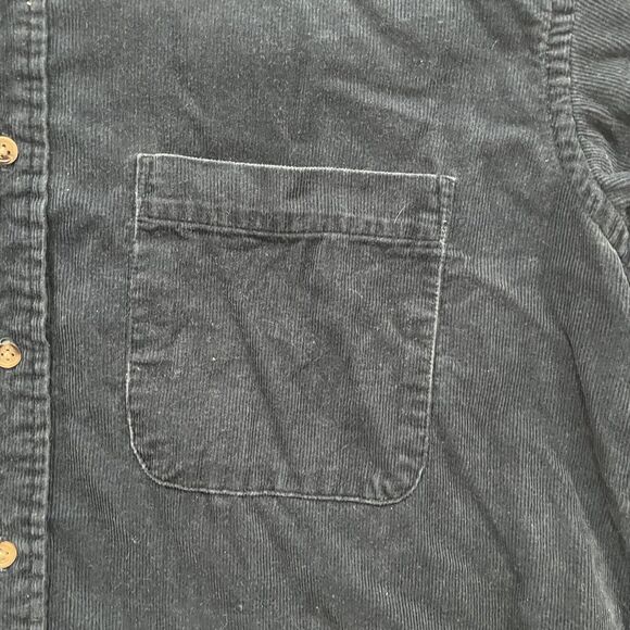 Vintage Cabelas Shirt Mens Large Corduroy Green Blue Long Sleeve Heavyweight - Picture 4 of 11